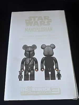 Medicom Toy 400% & 100% THE MANDALORIAN CHROME Ver Bearbrick Star Wars Be@rbrick • $229.99