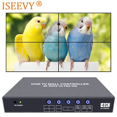 UHD Video Wall Controller 2x2 1x2 1x3 1x4 4K TV Wall Processor For 4 TV Splicing • $159