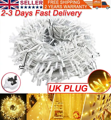 1000 LED Curtain Fairy Lights String Indoor/Outdoor Backdrop Wedding Xmas Party • £16.99