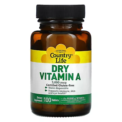 Dry Vitamin A 3000 Mcg 100 Tablets • $12.76