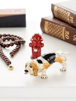 Keren Kopal  Dog Peeing Trinket Box Hand Made Decorated With Austrian Crystals • $72