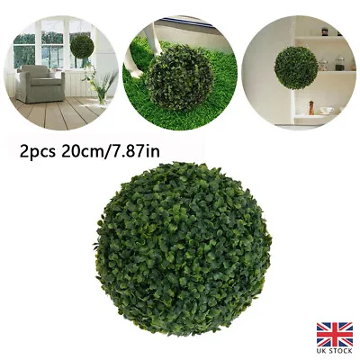 2X Artificial Hanging Topiary Buxus Balls Faux Boxwood Plant Garden Patio Decors • £20.80