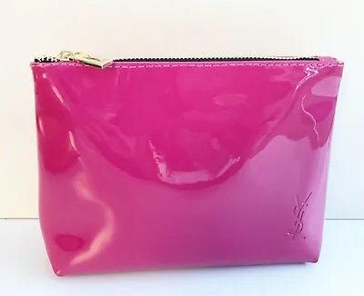 YSL Beauty Patent Pink Makeup Cosmetic Bag / Clutch Travel Toiletry Pouch NEW • $16.95