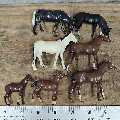 Vintage Metal Horse Figure Lot Made In England Britains Ltd Lot Of 7 1:32 Scale • $48