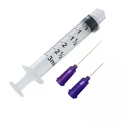 3cc 3ml INDUSTRIAL SYRINGES WITH 30 GA GAUGE BLUNT TIP NEEDLES 10 25 50 100 PC • $13