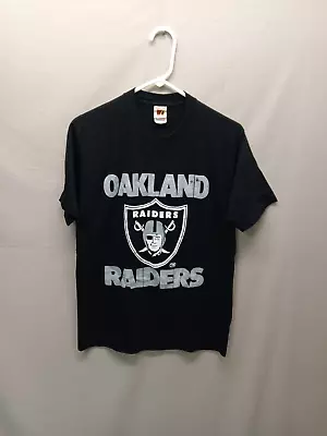 Men's Vintage Logo 7 Oakland Raiders Football Team Single Stitch T-shirt L • $20