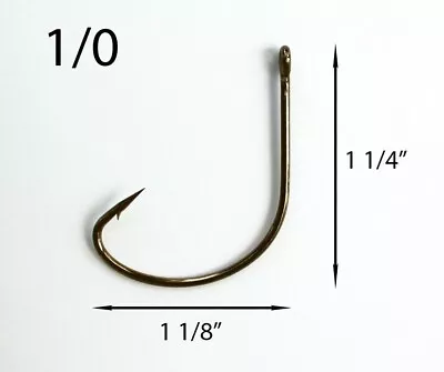 PACK OF 100 Size 1/0 TACKLEWORKS Kahle Offset Black Nickel Hooks Straight Eye • $11.25