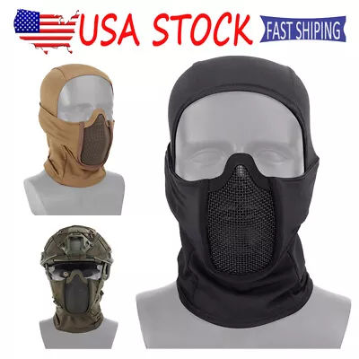 Tactical Full Face Mask Balaclava Breathable Sweat Wicking Military Mesh Mask US • $14.99