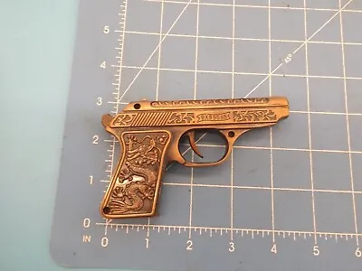 Vintage Longsheng Copper Color Metal Lighter Gun Pistol Design • $25