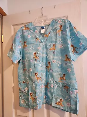 Disney Scrub Top Size Large With Side Pockets  Pre-owned • $4.99