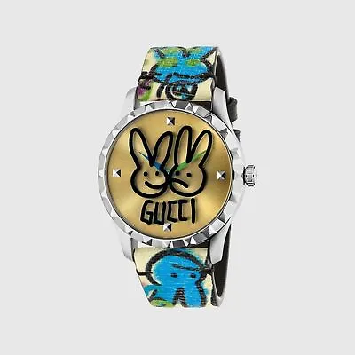 Gucci YA1264203 Men's G-Timeless Gold-Tone Dial Quartz Watch • $659