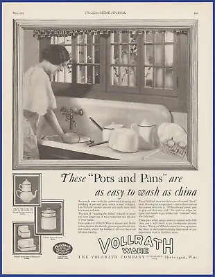 Vintage 1925 VOLLRATH Ware Coffee Double Boiler Pots Kitchen Décor 20's Print Ad • $12.71