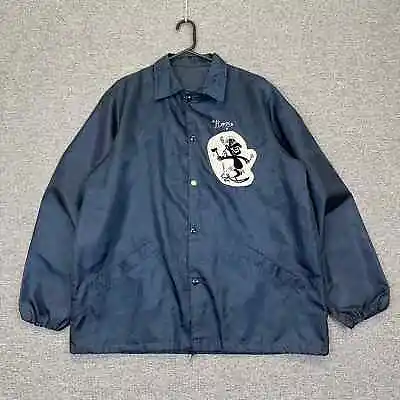 Vintage Fagowees Ski Club Button Up Navy Blue Lightweight Jacket Chainstitch 70s • $49.99