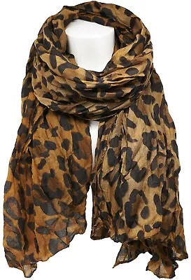 Classic Leopard Print Scarf Full Body Look Crinkle Scarf  • $10.95