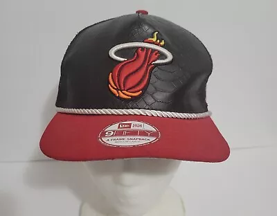 Miami Heat Hat New Era Snapback Cap Medium-Large Faux Snakeskin NBA • $12.99