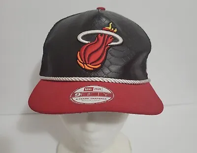 NBA Miami Heat Hat New Era Snapback Cap Medium-Large Faux Snakeskin • $12.99