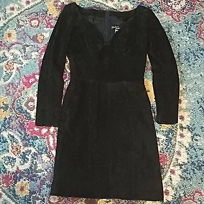 Michael Hoban North Beach Suede Leather Sweetheart Bustier Long Sleeve Dress 6 S • $160