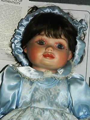 1995 Marie Osmond Original  Olive May  Porcelain  Doll 24  Blue Dress In BOX • $31.25