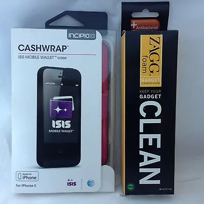 Incipio Cashwrap ISIS Mobile Wallet Case Pink IPhone 5 5S+Free ZAGG Cleaner NIB • $9.99