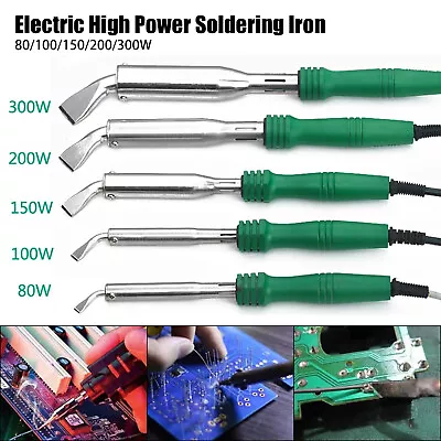 £19.65 • Buy 80/100/150/200/300W Electric Soldering Iron Angled Chisel Point Copper Tip UK