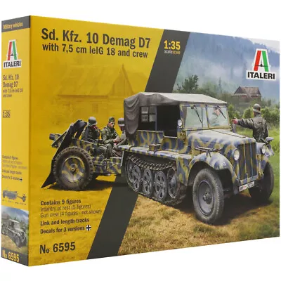 Italeri Sd. Kfz. 10 Demag D7 Half Track Military Vehicle Model Kit Scale 1:35 • £34.99