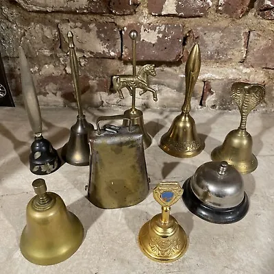 Bell Collection (Mostly Brass) Vintage Lot Hand Desk Bells • $50