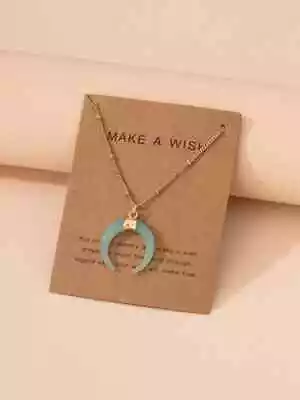 £3.99 • Buy HORN OF LIFE/PLENTY NECKLACE GOLD PLATED CHAIN Faux Gemstone
