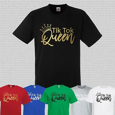 TIK TOK QUEEN T Shirt Girls Tik Tok T Shirt Tik Tok Famous Merch Kids Dance Tee • £6.99