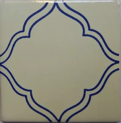 Mexican Tile Talavera Tiles High-Quality Hand Painted White Blue Tile T-36 • $1.25