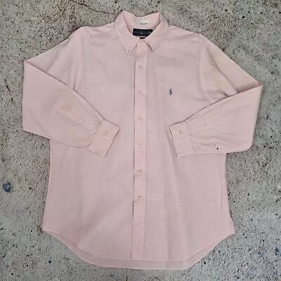 Ralph Lauren OXFORD SHIRT CHECK GINGHAM 32/33  - Pink - Size 16.5 • £4.99