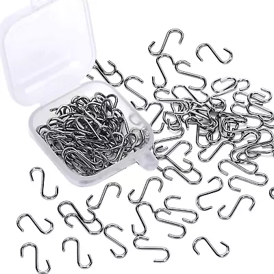 100 Pieces 1/2 Inch Mini S Hooks Extra Small S Hooks Metal S-Shaped Hooks For Cr • $12.95
