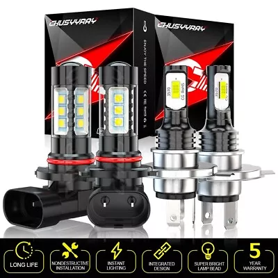 4x White LED Headlight High/Low Beam Fog Light Bulbs For Toyota Tacoma 2005-2011 • $19.99