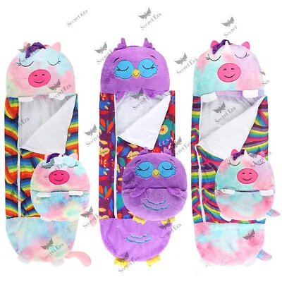 Large Sleeping Bag Napping Napper Kids FUNNY Pillow Warm Camping Unicorn UK • £18.79