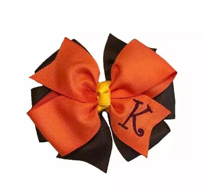 Autumn Colors Monogram Hair Bow • $7