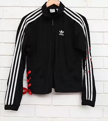 Women's Adidas Love Heart Long Sleeve 1/2 Collar Zip Through Jacket Size 10 • $28