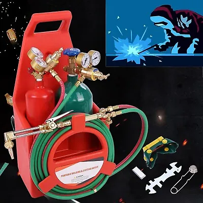 HVAC Portable Oxygen Acetylene Welding Cutting Torch Kit W/ Carrying Case & Hose • $237.30