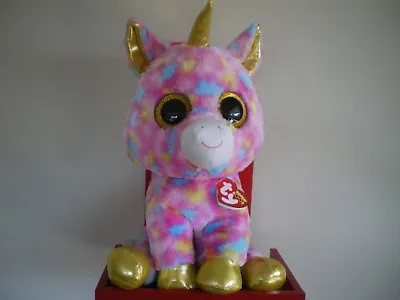 Ty Beanie Boos FANTASIA Unicorn 17 Inch NWMT.LARGE 40cm.FREE POST IN AUSTRALIA • $110