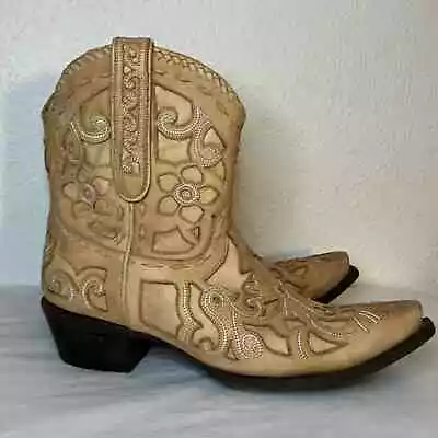 Lane Robin Western Boot Hand Made Tooled Women’s Cowboy Boots Floral Short • $99