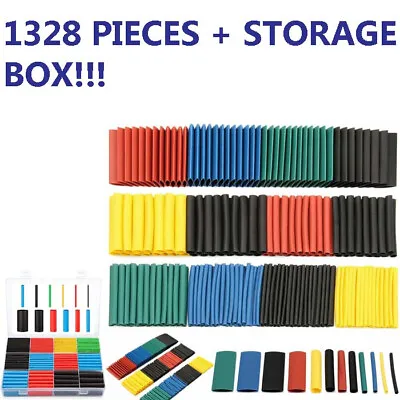 1328 Pcs HEAT SHRINK Tubing Sleeve 2:1 Shrinkable Tube Wire Cable Assortment Kit • $9.99