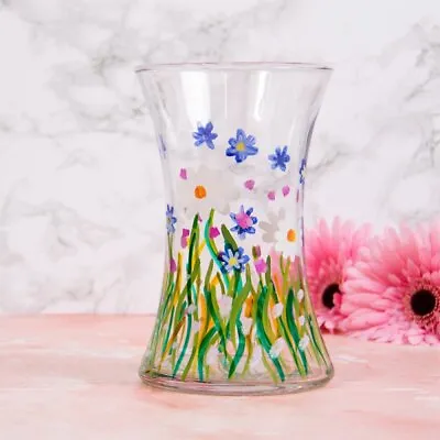£16.25 • Buy Hand Painted Glass Vase Flower Vases Table Centerpiece Home Wedding Decoration