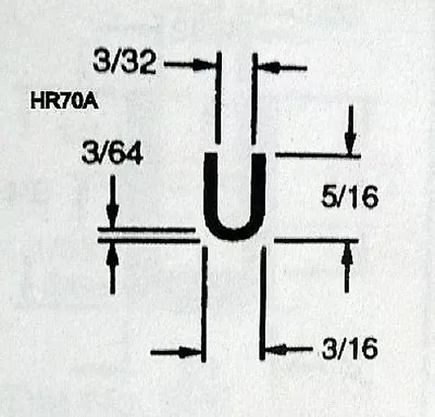  3/32   Rubber Edge Trim U Channel EPDM   HR 70A SOLD BY THE FOOT • $1.45