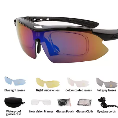 Bicycle Goggles Eyewear Polarized Cycling Sunglasses Sport Glasses 5 Lens UV400 • $8.33