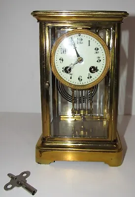 Antique French Japy Freres & Cie Crystal Regulator Clock 8-Day Time/Strike • $450