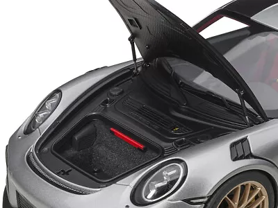 Porsche 911 (991.2) GT2 RS Weissach Package GT Silver With Carbon Stripes 1/18 M • $282.99