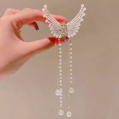 Tassel Butterfly Pearl Hair Clip Women Hair Claw Hairpin Hair Crab HairAccessojo • $1.81