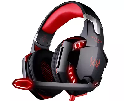 Gaming Headset Surround Sound Over Ear Headphones With Mic LED Light-Black&Red • $69.64