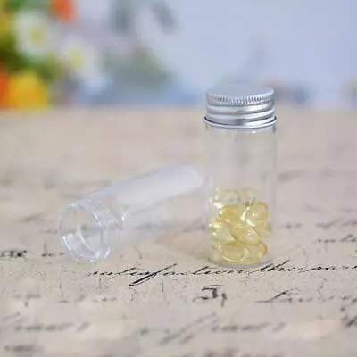 Vials Small Glass Bottles Mini Jars With Aluminum Screw Lids Top New A6C4 • £3.40