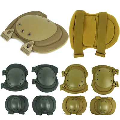Tactical Knee Pad And Elbow Pad Set Combat CS Military Paintball Protection Pads • $28.98