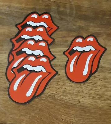 Rolling Stones Red Tongue Style Sticker PACK OF 5 Laptop Bumper Decal Band Rock • $4.90