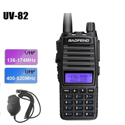 $54.99 • Buy UV-82 Dual Band UHF/VHF Walkie Talkies Two Way Ham Radio + Speaker Mic